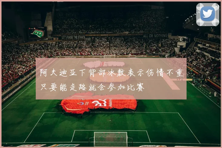 阿夫迪亚下背部冰敷表示伤情不重只要能走路就会参加比赛